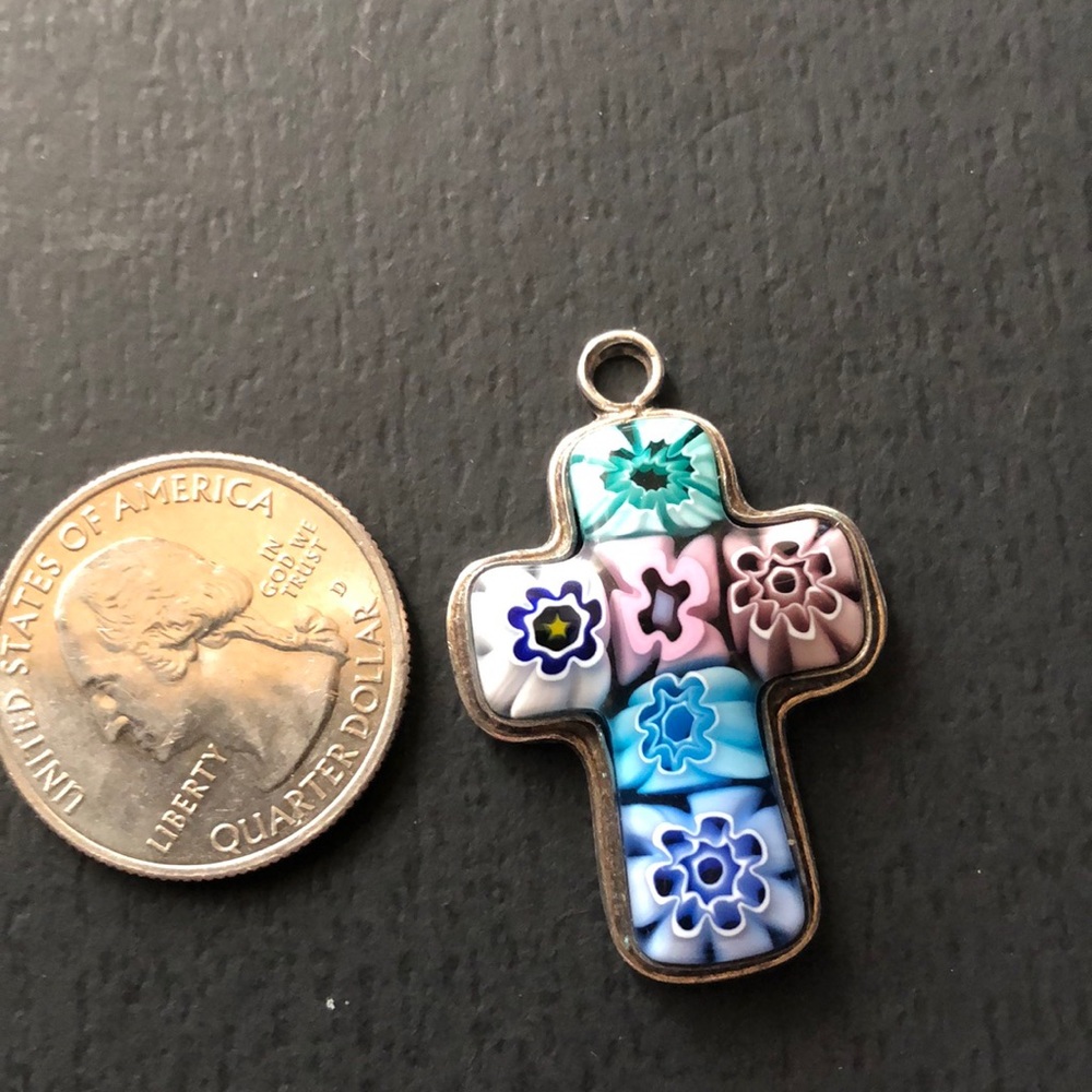 Silver cross with decoration